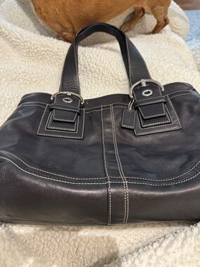 Coach Y2K Vintage Soho Mia LARGE black  Leather Shoulder Tote Handbag